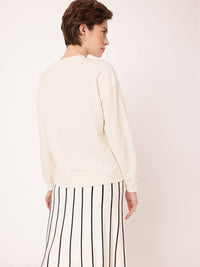 DressBerry Printed Cotton Terry Relaxed Fit Sweatshirt