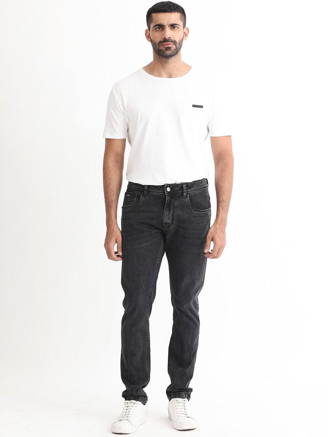 RARE RABBIT Men Reney Slim Fit Mid-Rise Stretchable Jeans