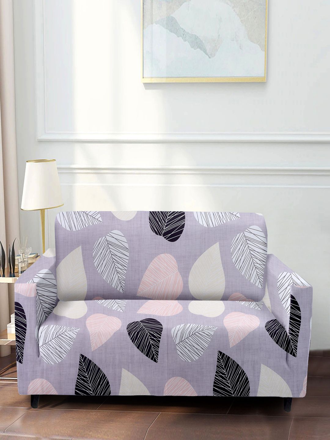 Cortina Grey Printed 4 Seater Sofa Cover