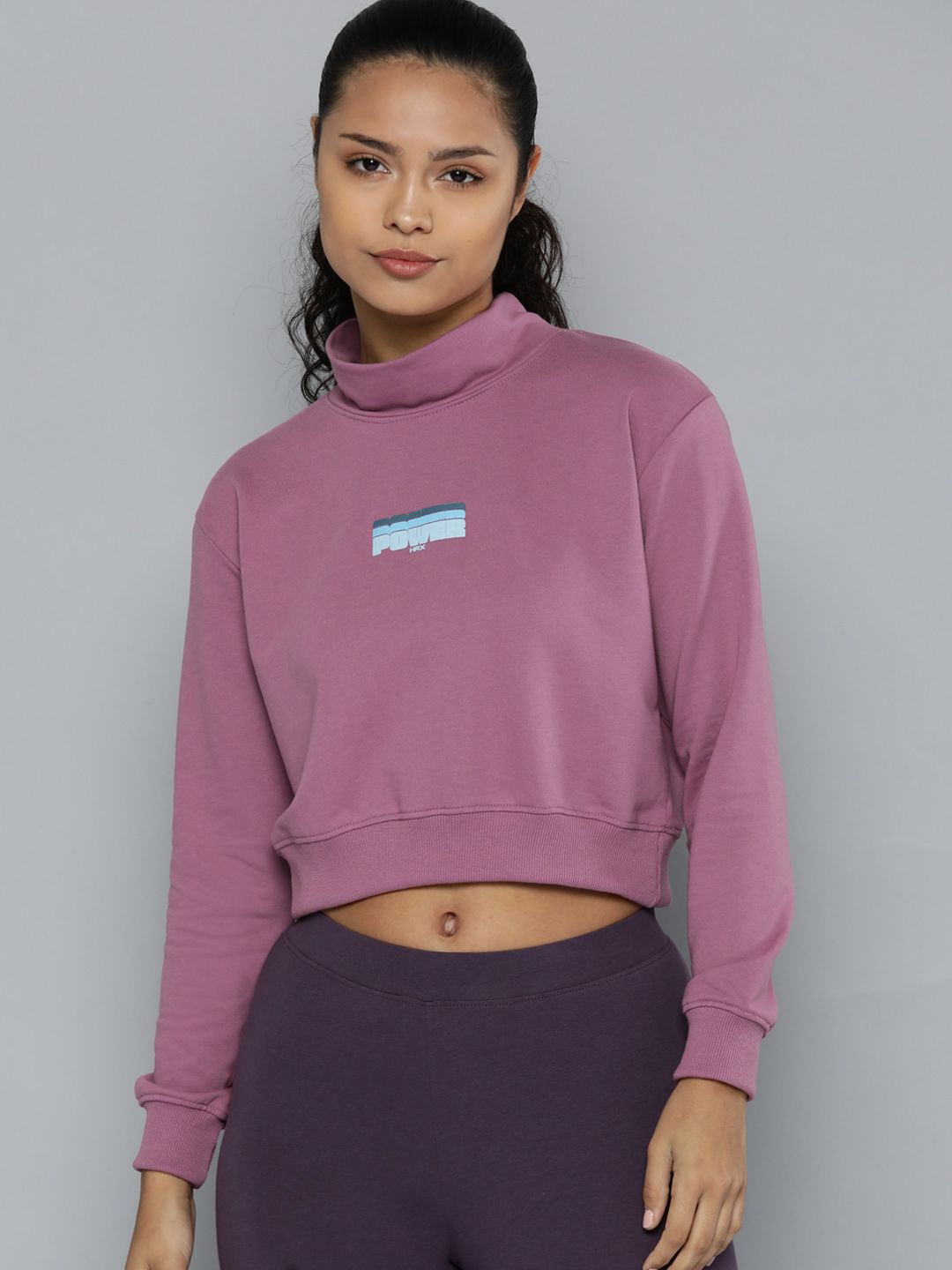 HRX by Hrithik Roshan High Neck Crop Lifestyle Sweatshirt
