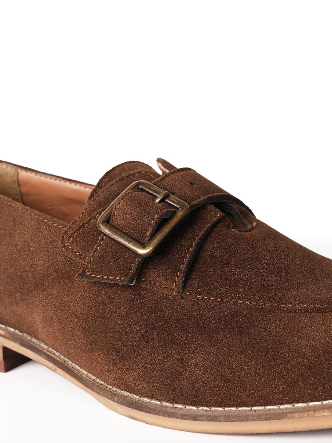 MONKSTORY Men Woven Design PU Derbys