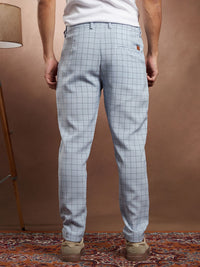 Campus Sutra Men Checked Comfort Regular Trousers