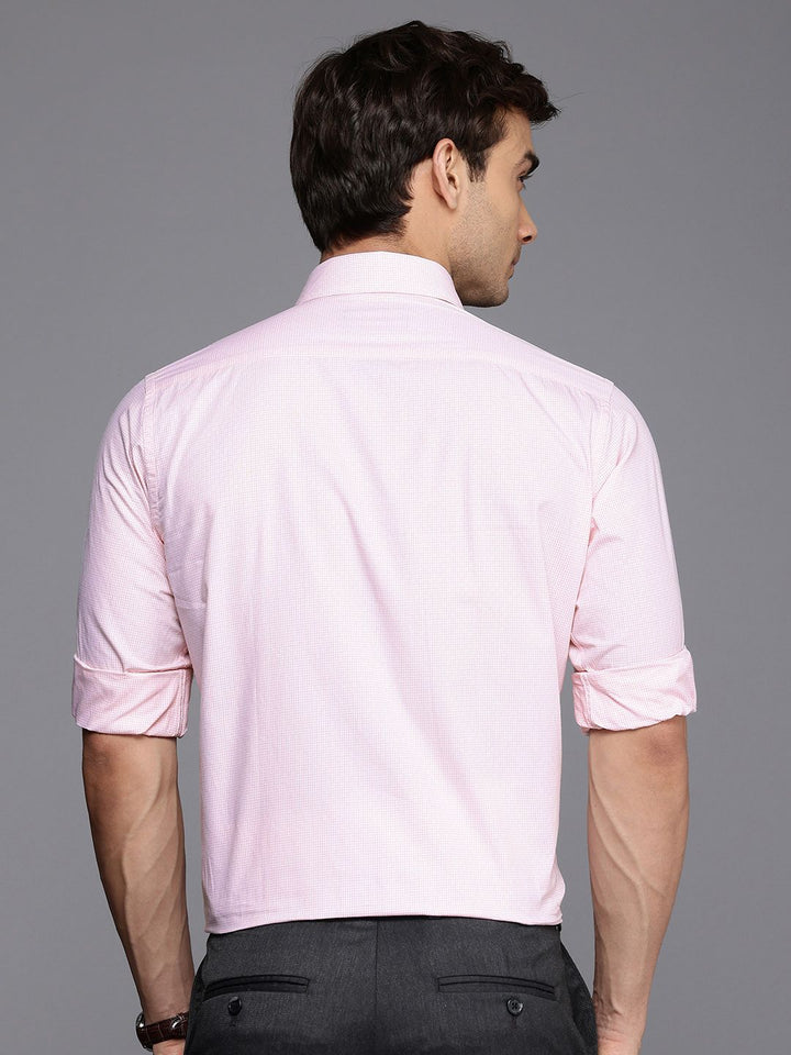 Raymond Slim Fit Micro Checks Opaque Pure Cotton Formal Shirt