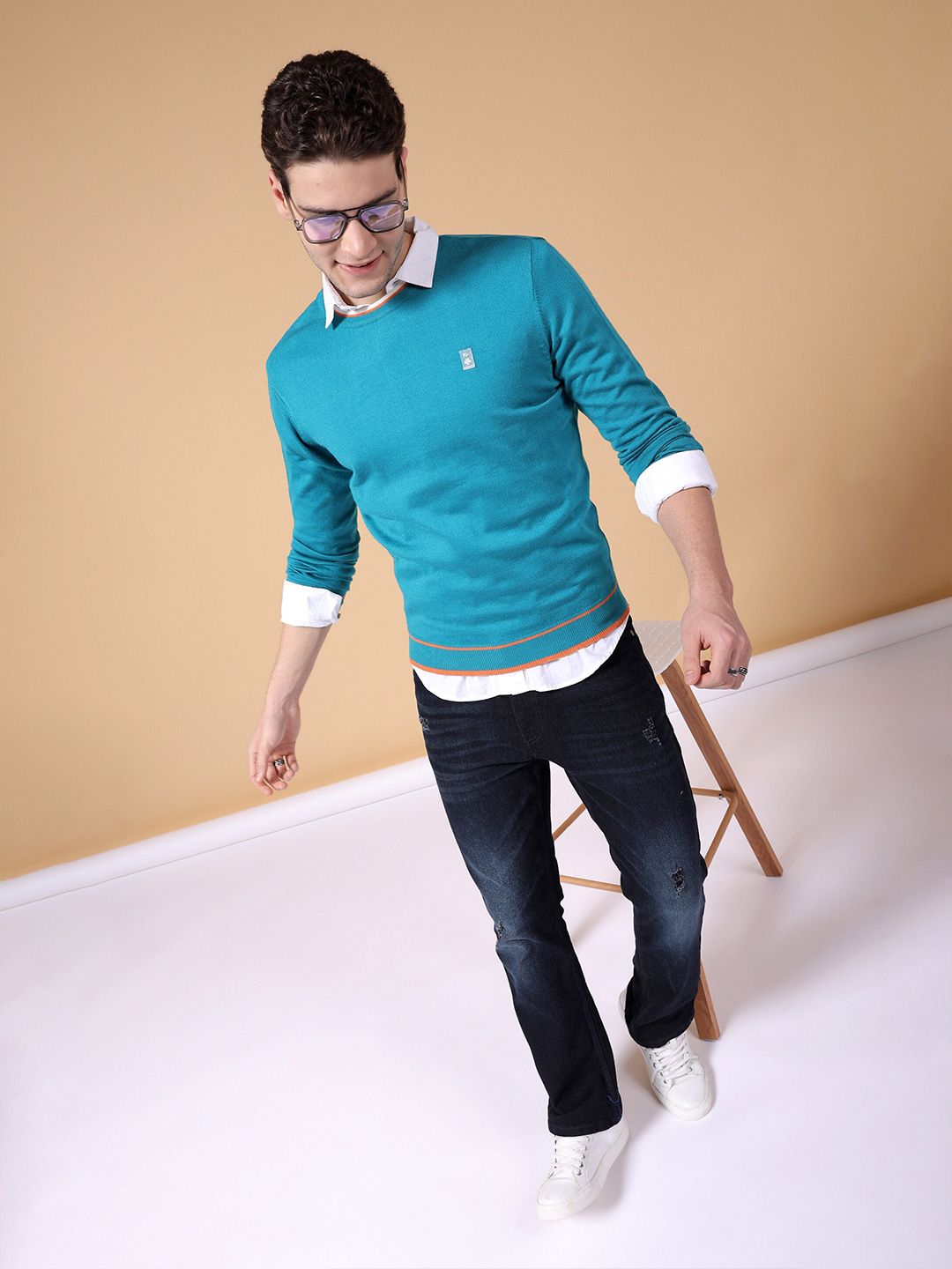 The Indian Garage Co Long Sleeves Acrylic Pullover Sweater
