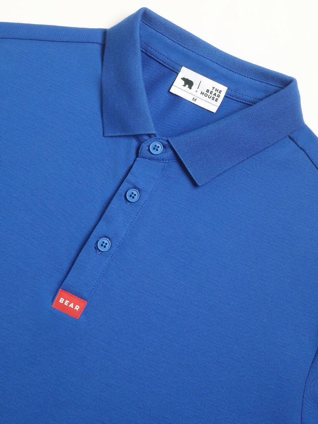 THE BEAR HOUSE Polo Collar Short Sleeves Slim Fit T-shirt