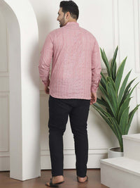 SOJANYA PLUS Plus Saiz Kolar Mandarin Berjalur Kapas Tulen Kurta A-Line