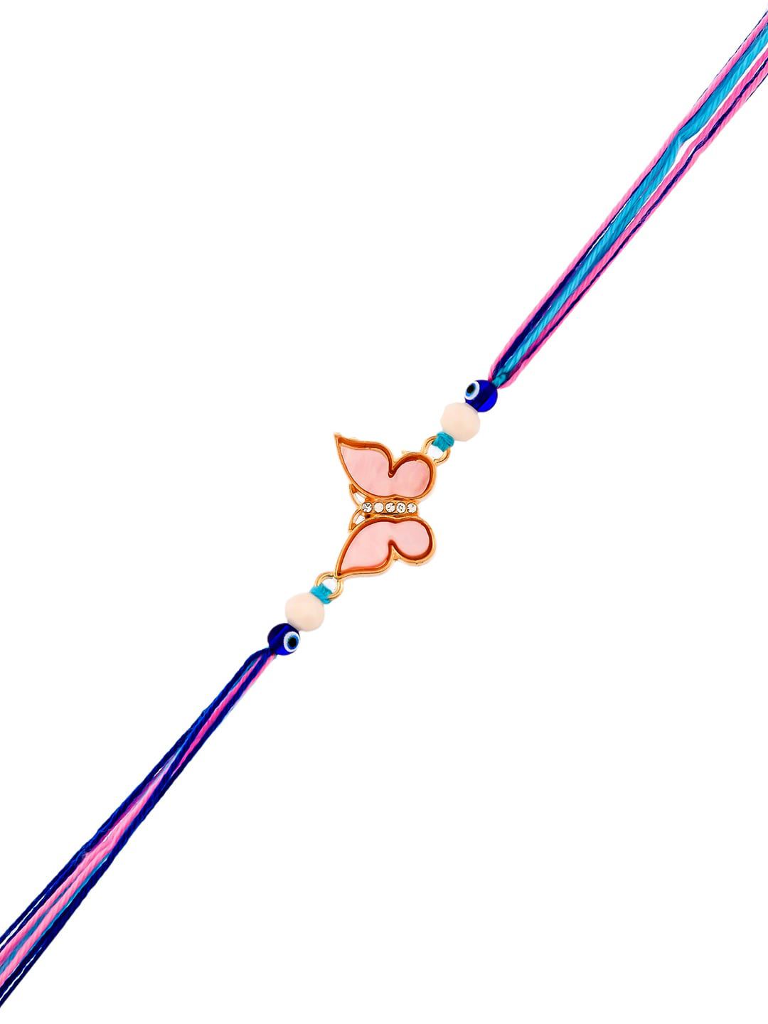 Voylla Kids Butterfly Charm Colourful Threads Rakhi