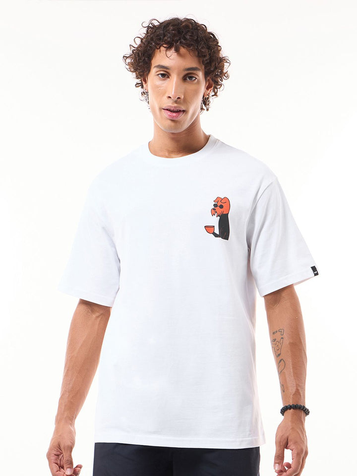 Bewakoof Graphic Printed Round Neck Pure Cotton Oversized T-shirt
