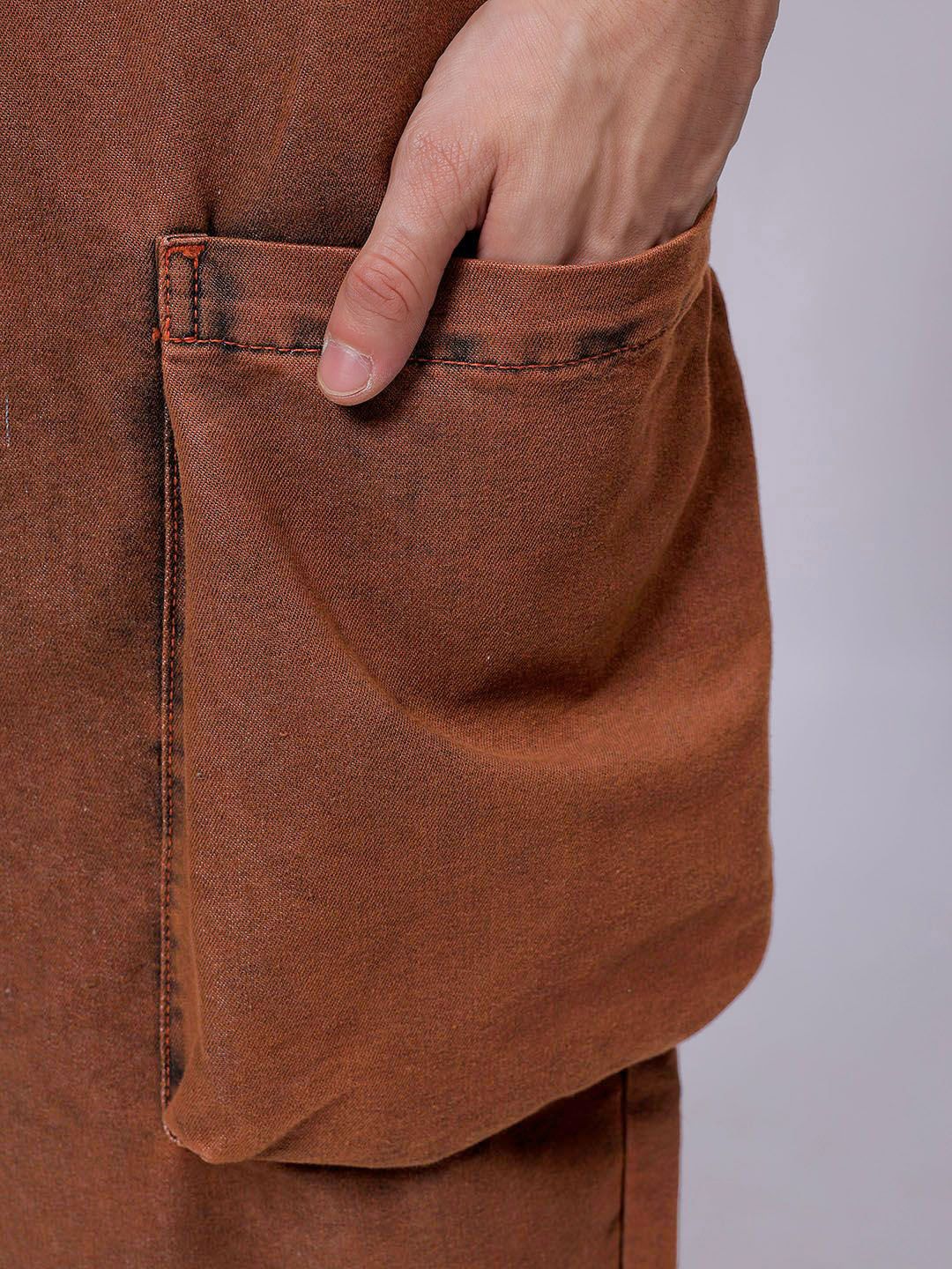 The Indian Garage Co Men Baggy Fit Mid-Rise Cargo Jeans