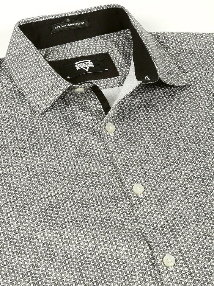 Thomas Scott Classic Slim Fit Micro Ditsy Printed Cotton Formal Shirt
