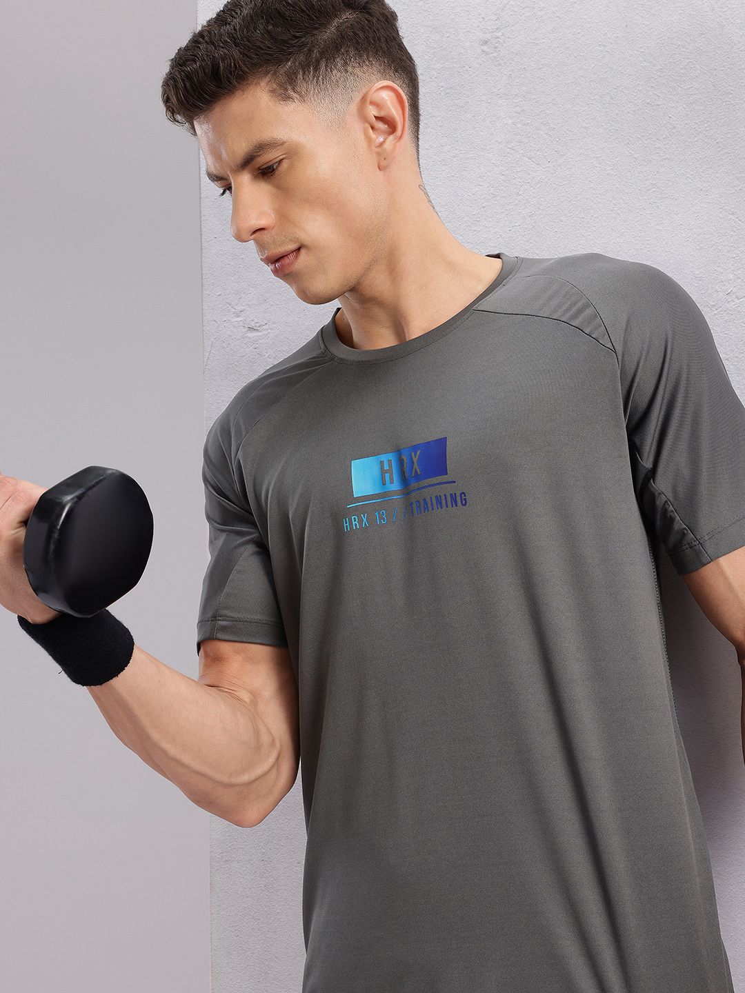 HRX by Hrithik Roshan Brand Logo Print Rapid-Dry Training T-shirt