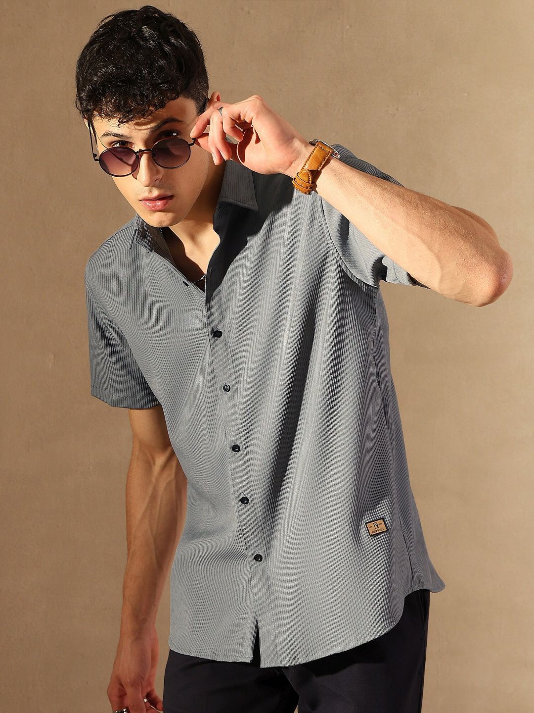 DENNISON Popcorn Textured Oversized Shirt