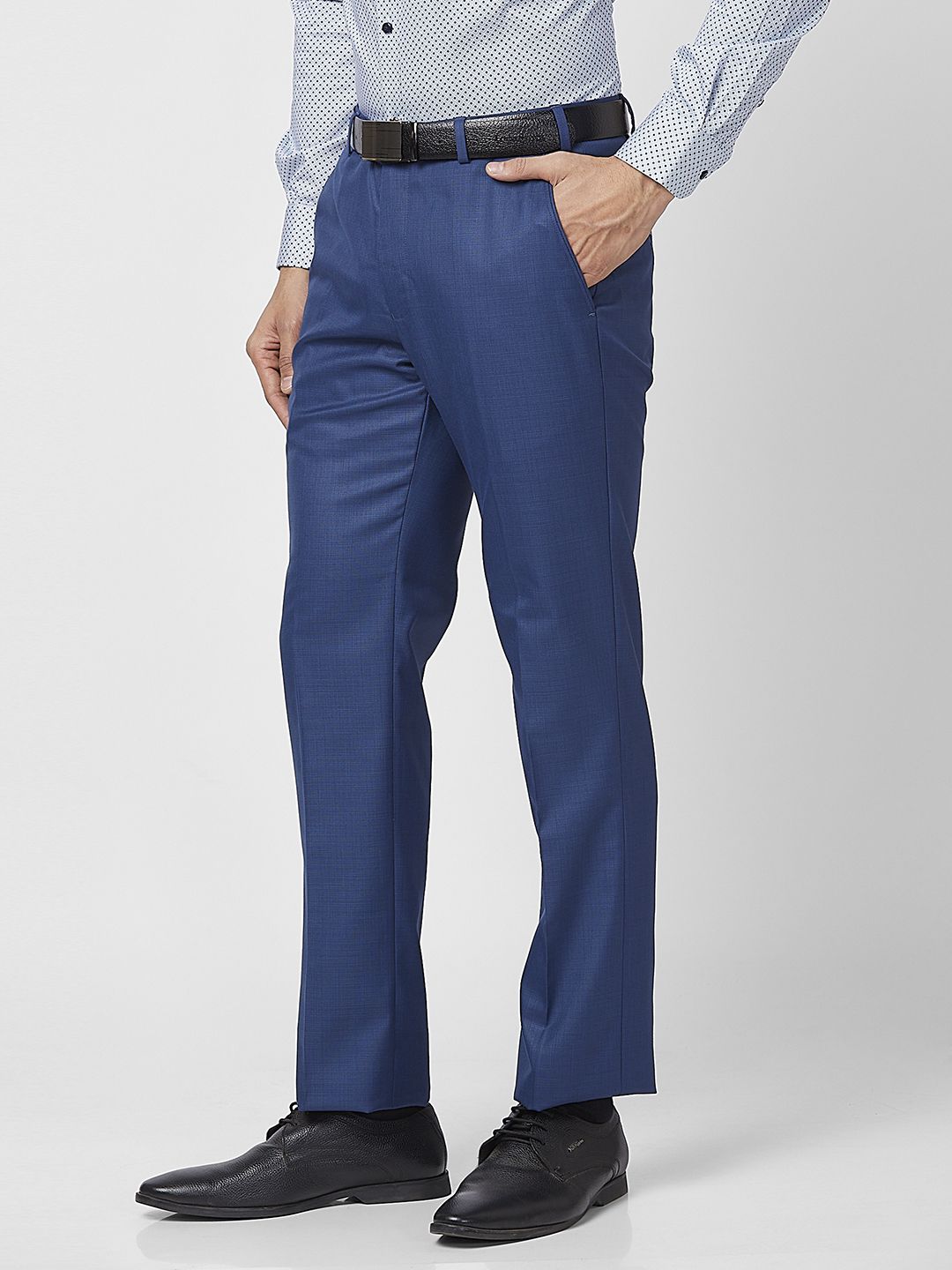 Park Avenue Men Textured Smart Fit Low-Rise Formal Trouser
