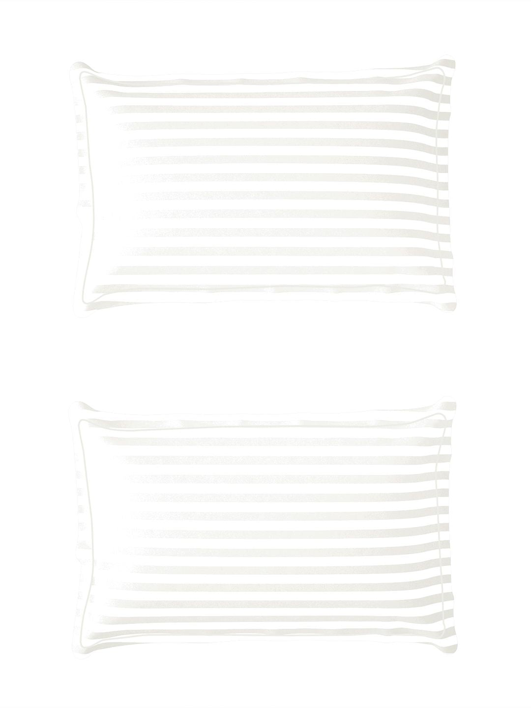 Story@home White Self-Striped Flat 300 TC Cotton 1 King Bedsheet with 2 Pillow Covers