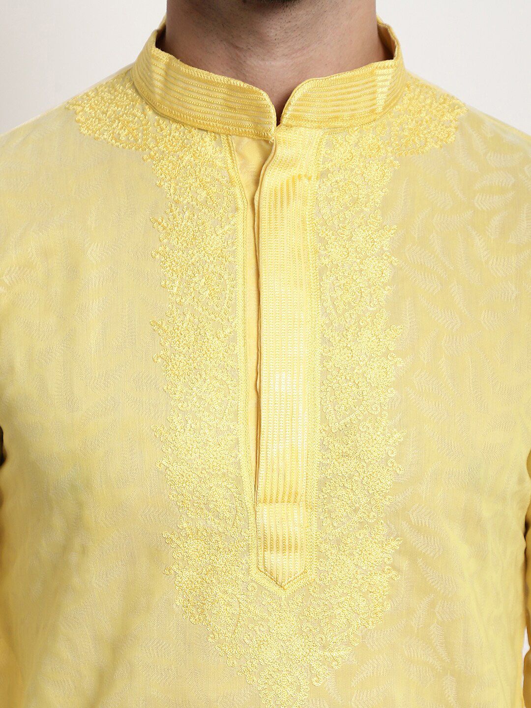 SOJANYA Kurta Kerja Benang Kolar Mandarin Rekaan Tenunan