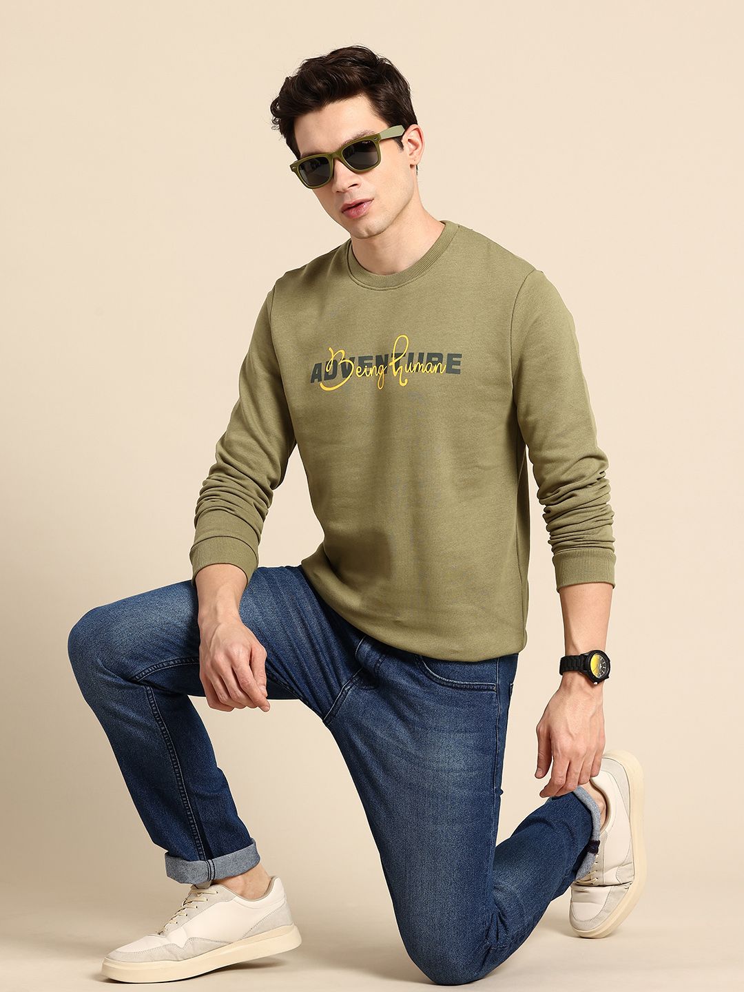 Being Human Pure Cotton Typography Printed Sweatshirt