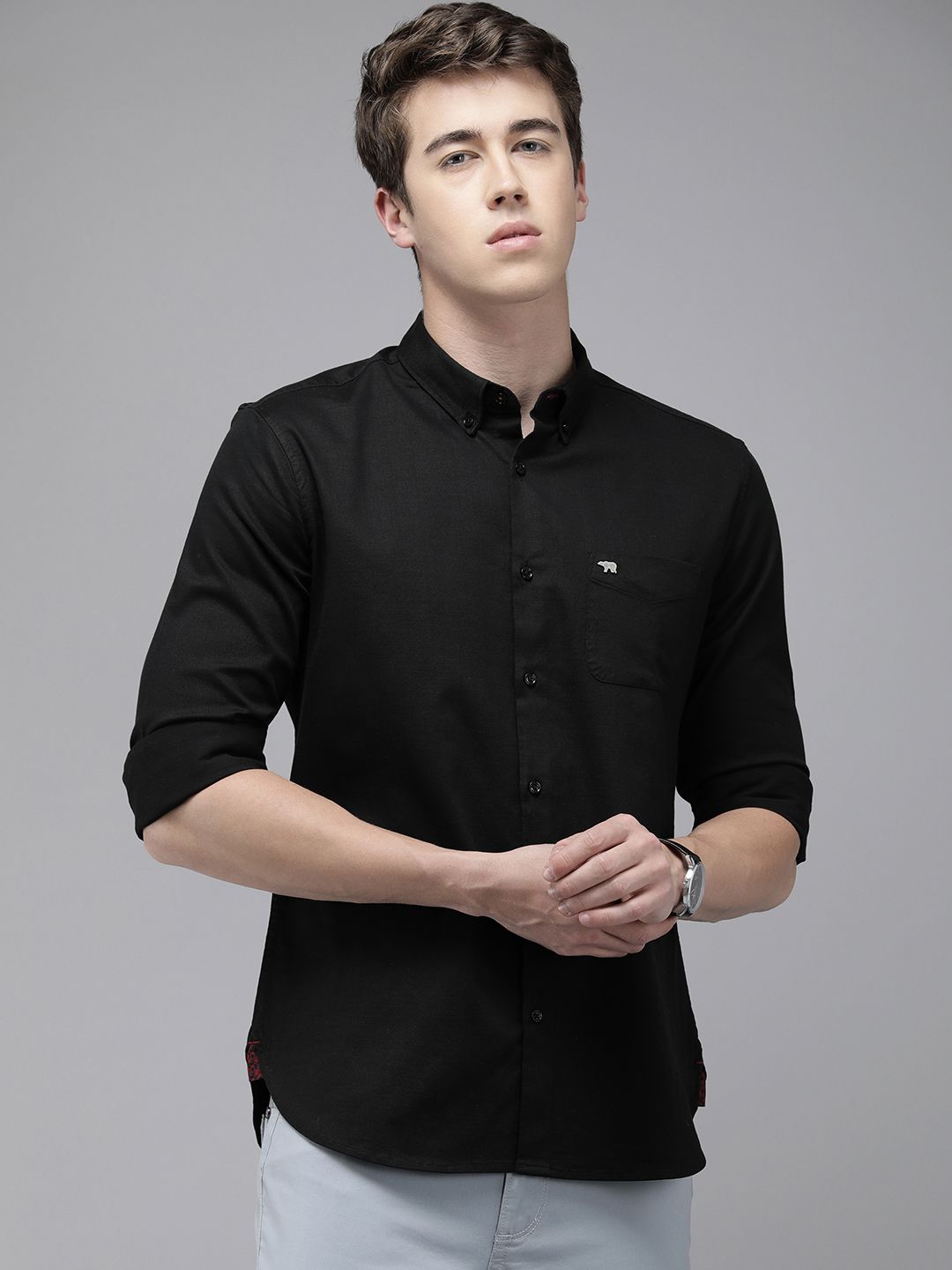 THE BEAR HOUSE Men Slim Fit Opaque Casual Shirt