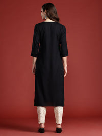 Indo Era Women Floral Embroidered Thread Work Kurta