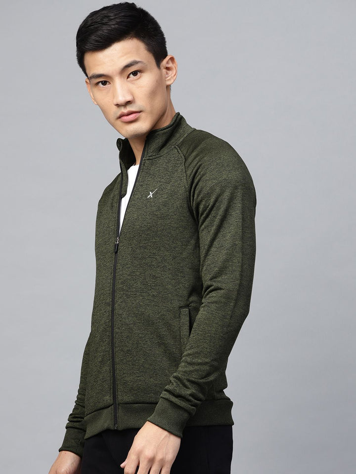 HRX by Hrithik Roshan Men Olive Green Training Rapid Dry Solid Sweatshirt