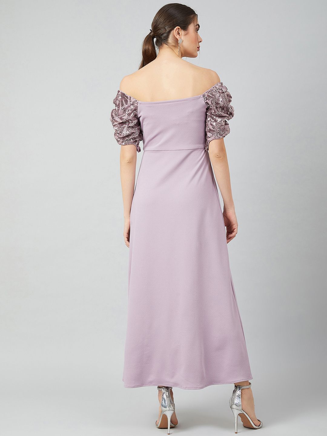 Athena Women Lavender Embellished Maxi Dress