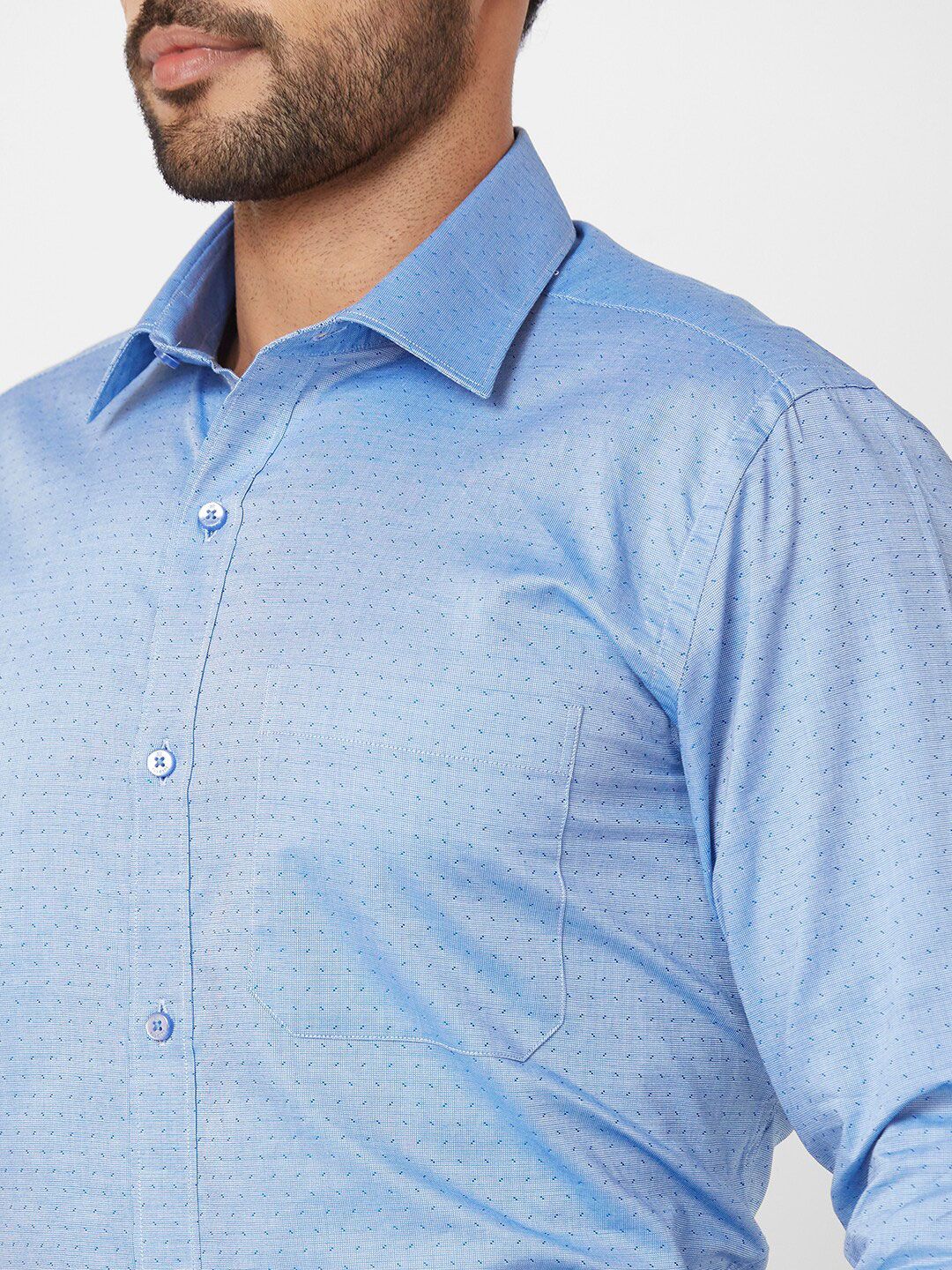 Raymond Contemporary Fit Self Design Cutaway Collar Cotton Formal Shirt