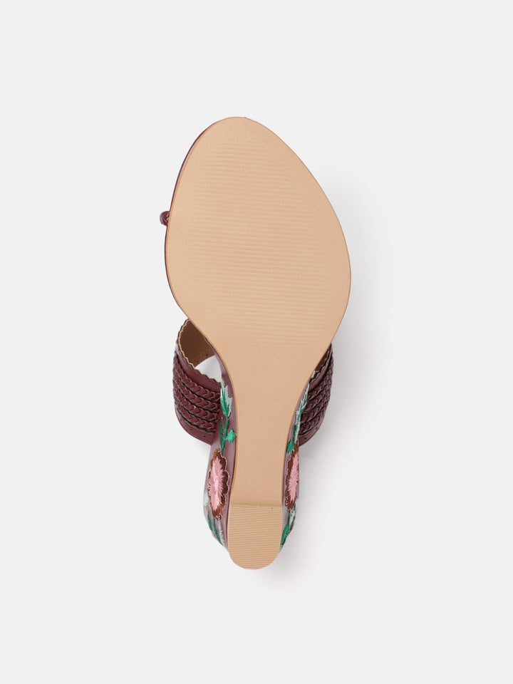 House of Pataudi Ethnic Braided Wedge Heels