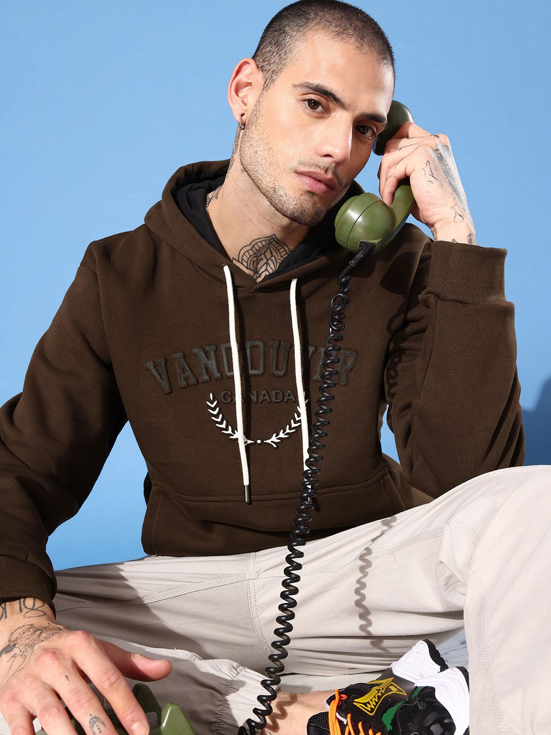 DILLINGER Men Typography Printed Hooded Sweatshirt