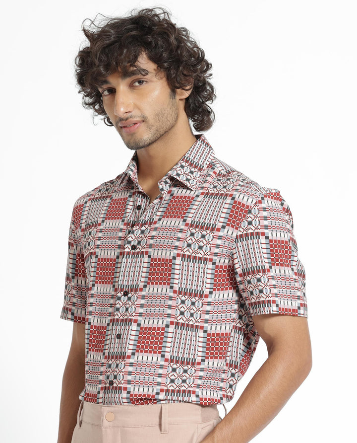 RARE RABBIT Men Boxem Slim Fit Ethnic Motifs Printed Shirt