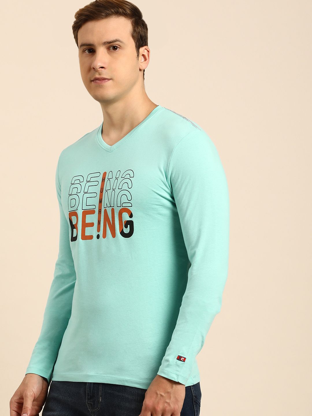 Being Human Brand Logo Printed Pure Cotton T-shirt