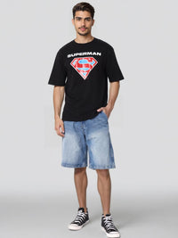 The Indian Garage Co Men Superman Graphic Printed Pure Cotton Relaxed Fit T-shirt