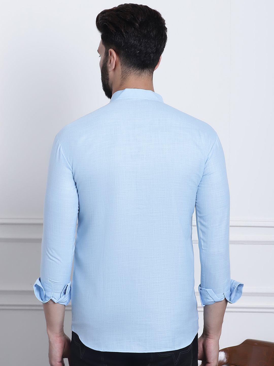 SOJANYA Men Blue Solid Kurta