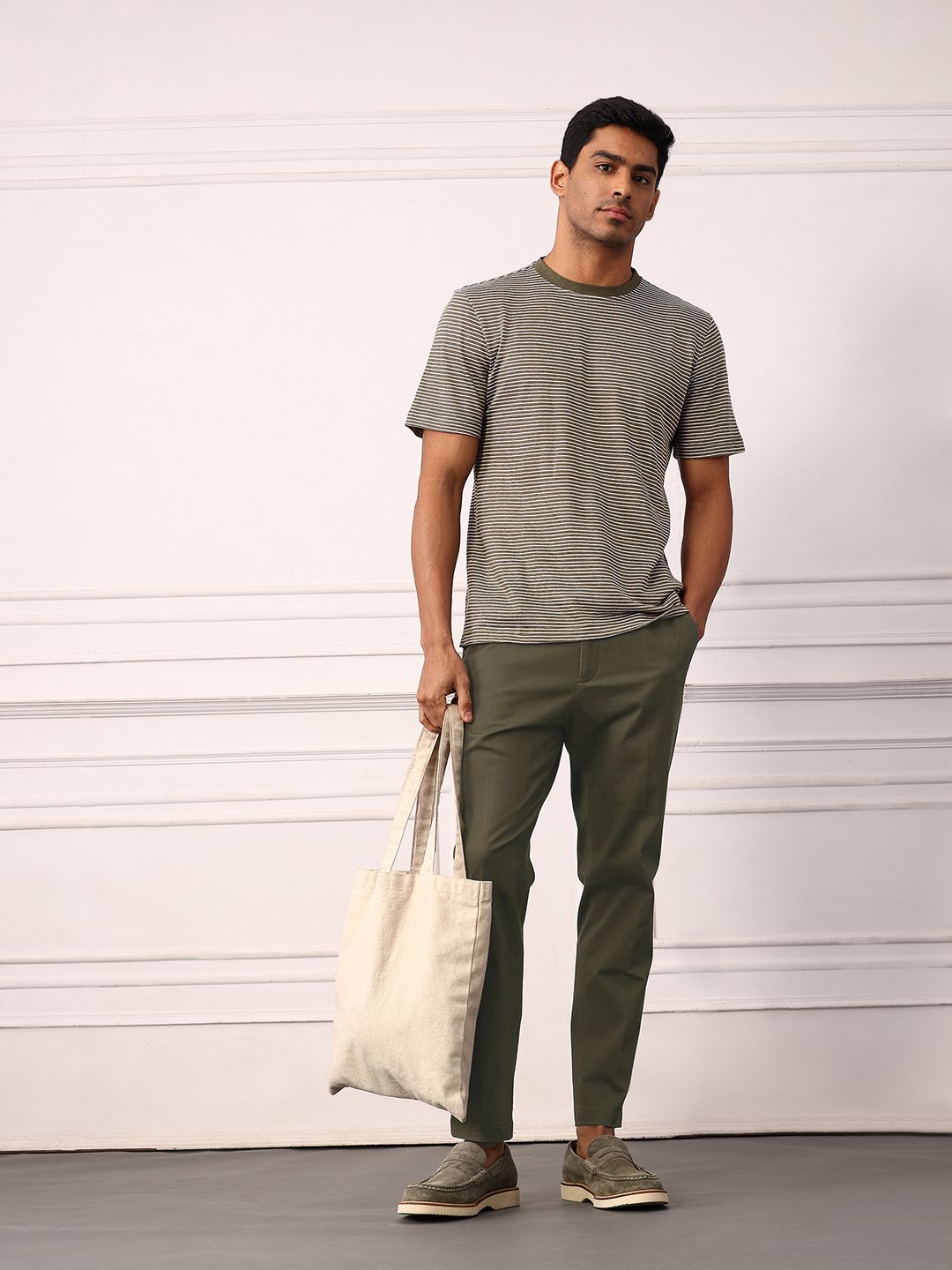 Mr Bowerbird Men Industry Mid-Rise Liberal Fit Chinos