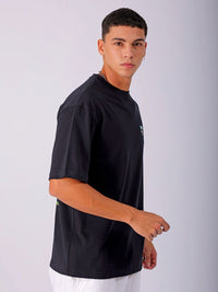 The Indian Garage Co Men Back Printed Boxy Oversized Round Neck T-shirt