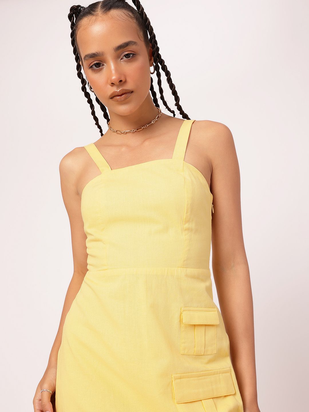 DressBerry Functional Fashion Cotton Linen Sheath Mini Dress