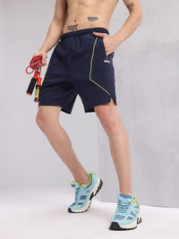 HRX by Hrithik Roshan Men Brand Logo Print Detail Training Shorts with Contrast Piping