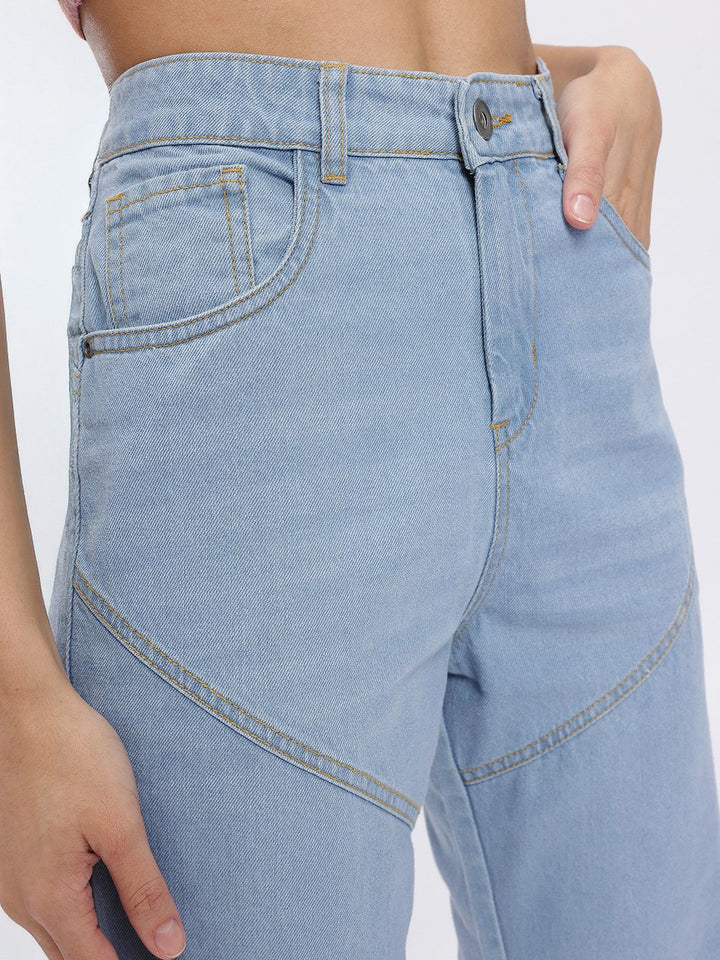 DressBerry Women Panelled Mid-Rise Regular Fit Jeans