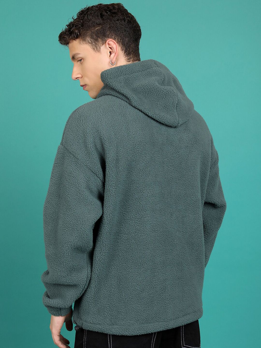 HIGHLANDER Hooded Drop Shoulder Sleeves Oversized Sweatshirt