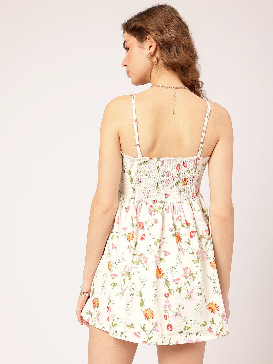 DressBerry Floral Weekends Floral Print Smocked A-line Mini Dress