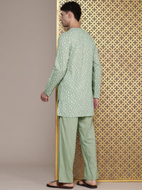 House of Pataudi Floral Printed Regular Jashn Kurta With Trousers