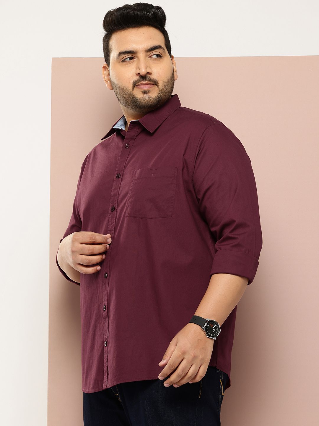 Thomas Scott Plus Size Regular Fit Button Down Collar Shirt
