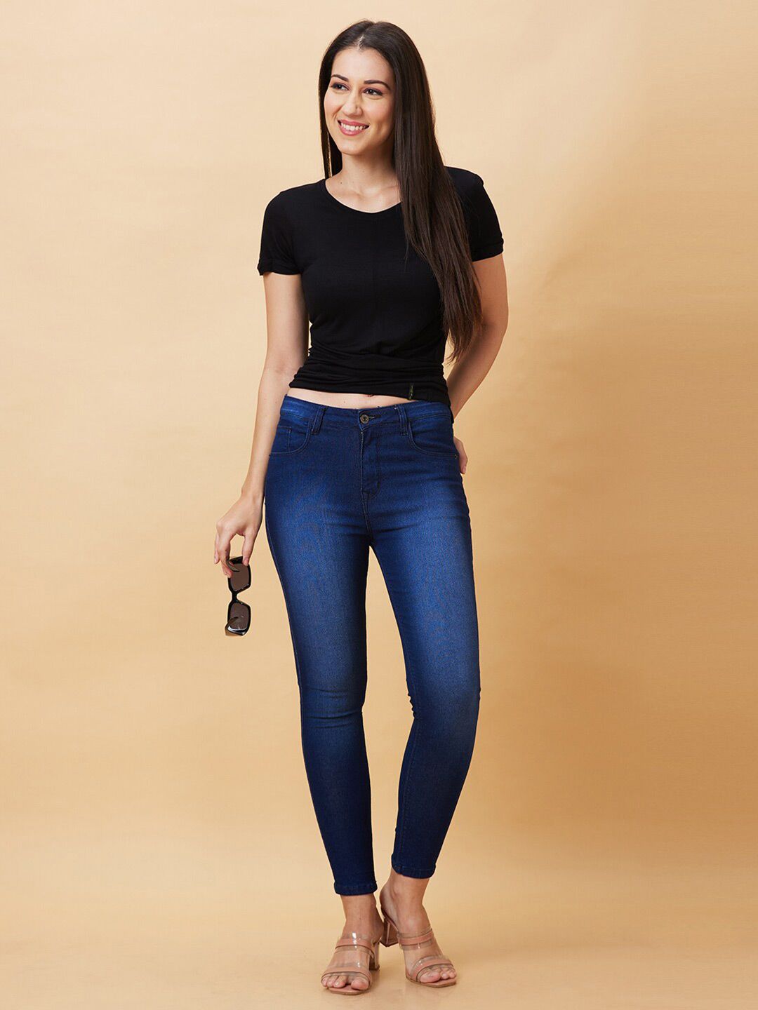 Being Human Waist Tie-Up Detailed Fitted Crop Tshirts