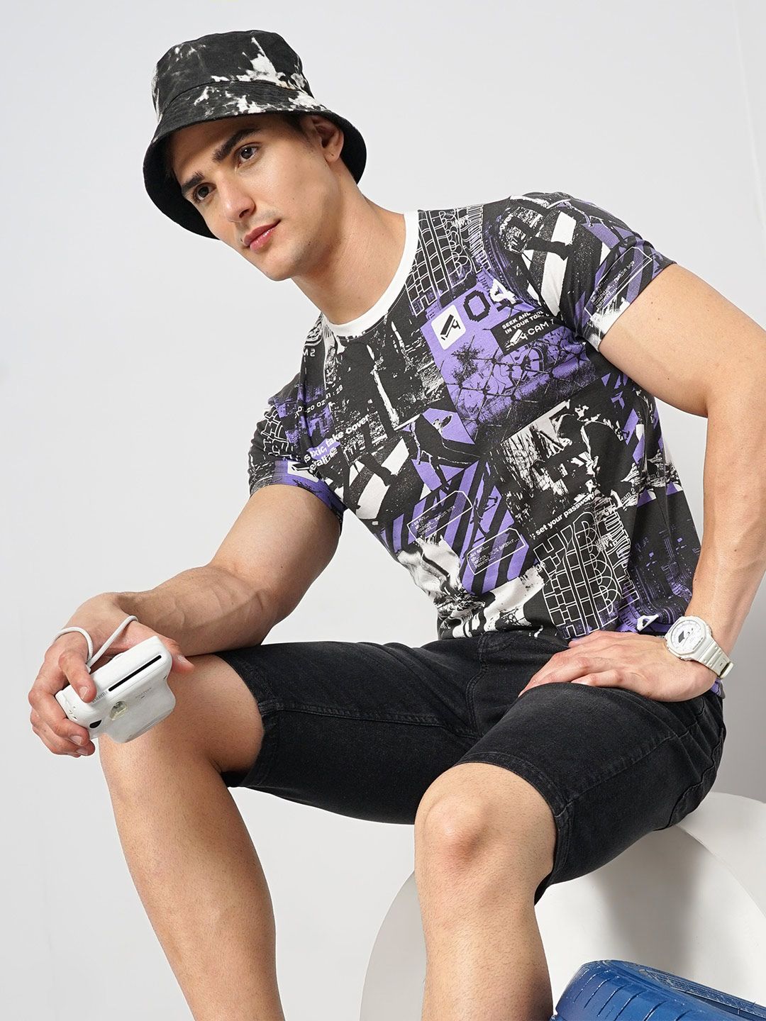 The Indian Garage Co Graphic Printed Round Neck T-shirt