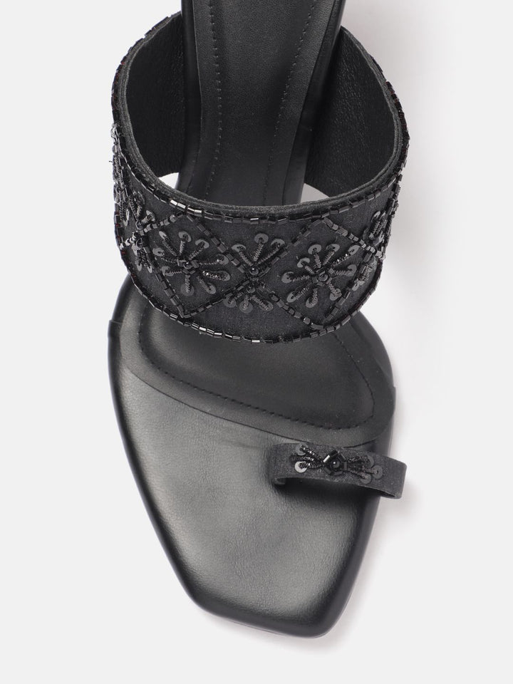 House of Pataudi  Open Toe Embellished Slim Heels