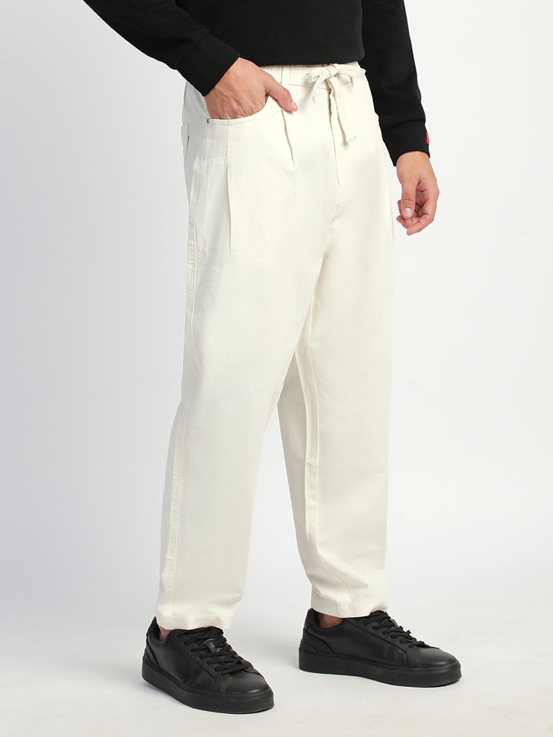 THE BEAR HOUSE Men Straight Fit  Mid-Rise Cotton Flat Front Trousers