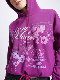 DressBerry Typography Printed Dropped Ease Knotty Edge Sweatshirt