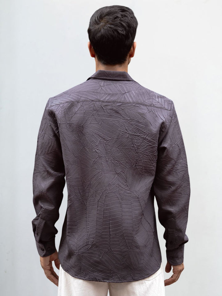 Powerlook Men Spread Collar Solid Cotton Casual Shirt