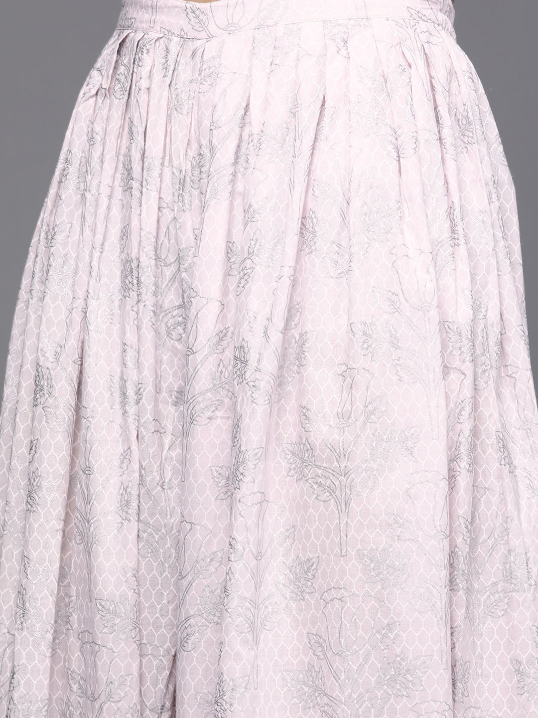 Libas Women Pink & Gold-Toned Ethnic Printed Pure Cotton Kurta with Salwar & With Dupatta