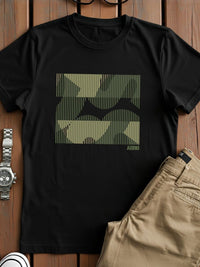 ADRO Men Abstract Camo Lines Design Printed T-shirt