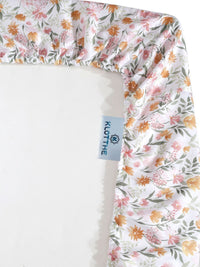 KLOTTHE Cotton 400 TC Fitted Single Superfine Bedsheet with 2 Pillow Covers-89 x 59 inches