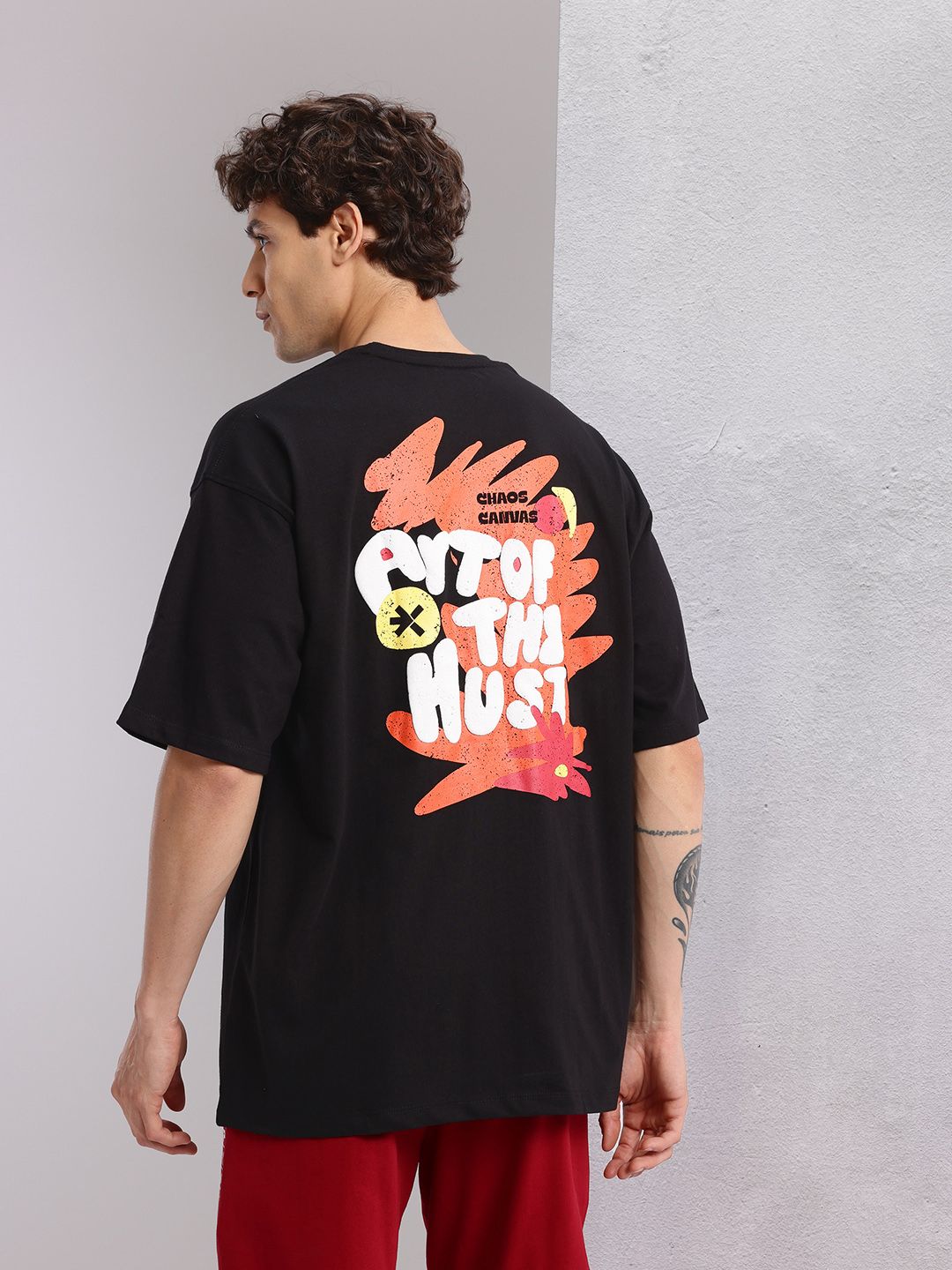 HRX by Hrithik Roshan Typography Printed Drop-Shoulder Sleeves Oversized T-shirt